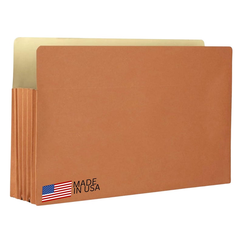 The File King Expanding Accordion File Folder - Legal Size | Box of 10 Redropes | 5.25â€ Expansion | Store and Organize Papers | Keep Records in One Place | Save Time Searching - Image 1